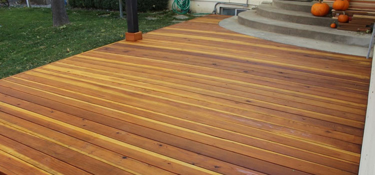 Smooth Redwood Decking in Lakewood, CA